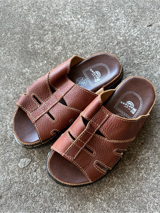 Dr. Martens Shoes - VTG Dr Marten Made in England Red Leather Fisherman Slide Sandals
